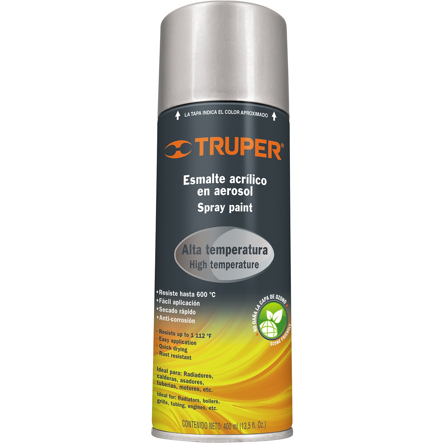 PINTURA AEROSOL,ALTA TEMPERATURA,ALUMINI (Truper)