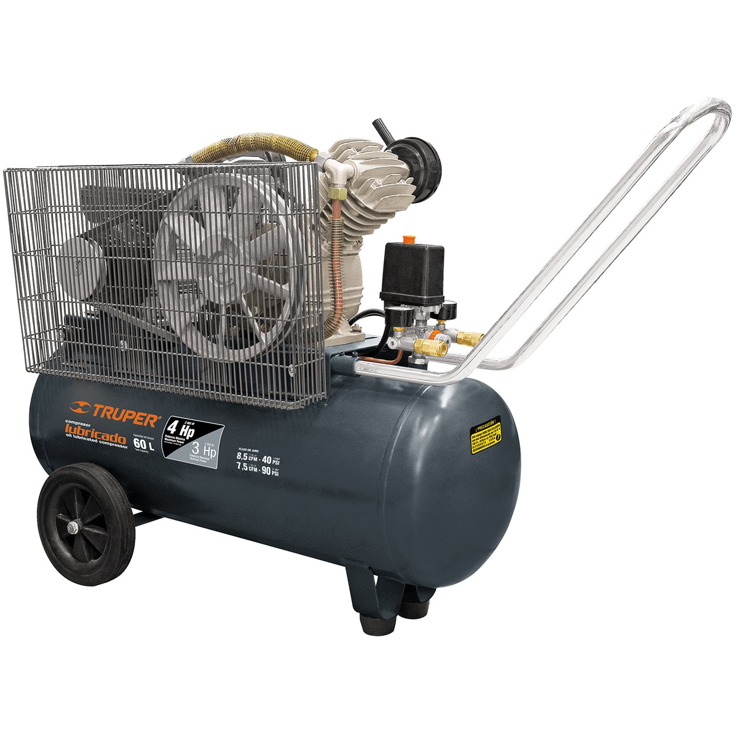 COMPRESOR DE BANDA 4HP 60LTS LUBRICADO (Truper)