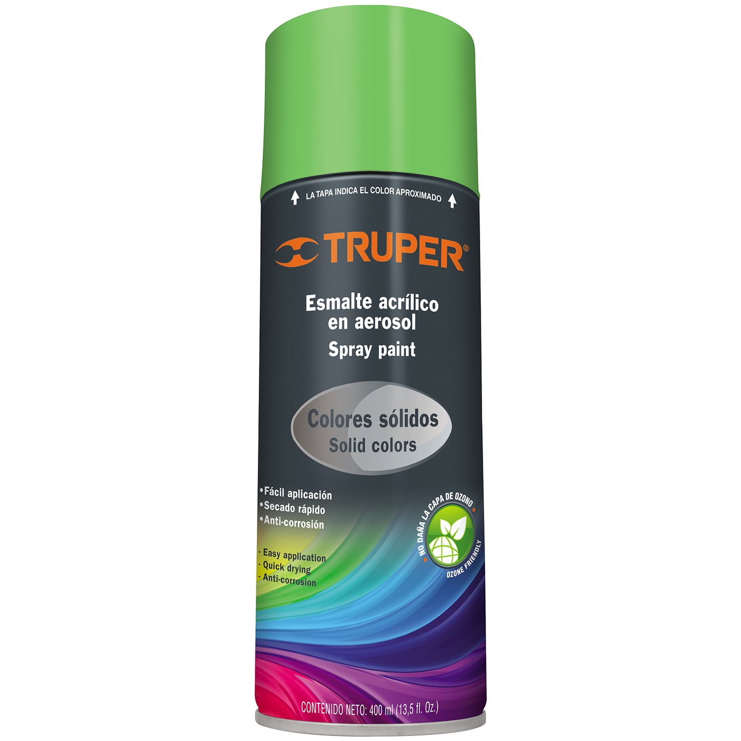 ESMALTE AEROSOL 400ML VERDE MANZANA (Truper)