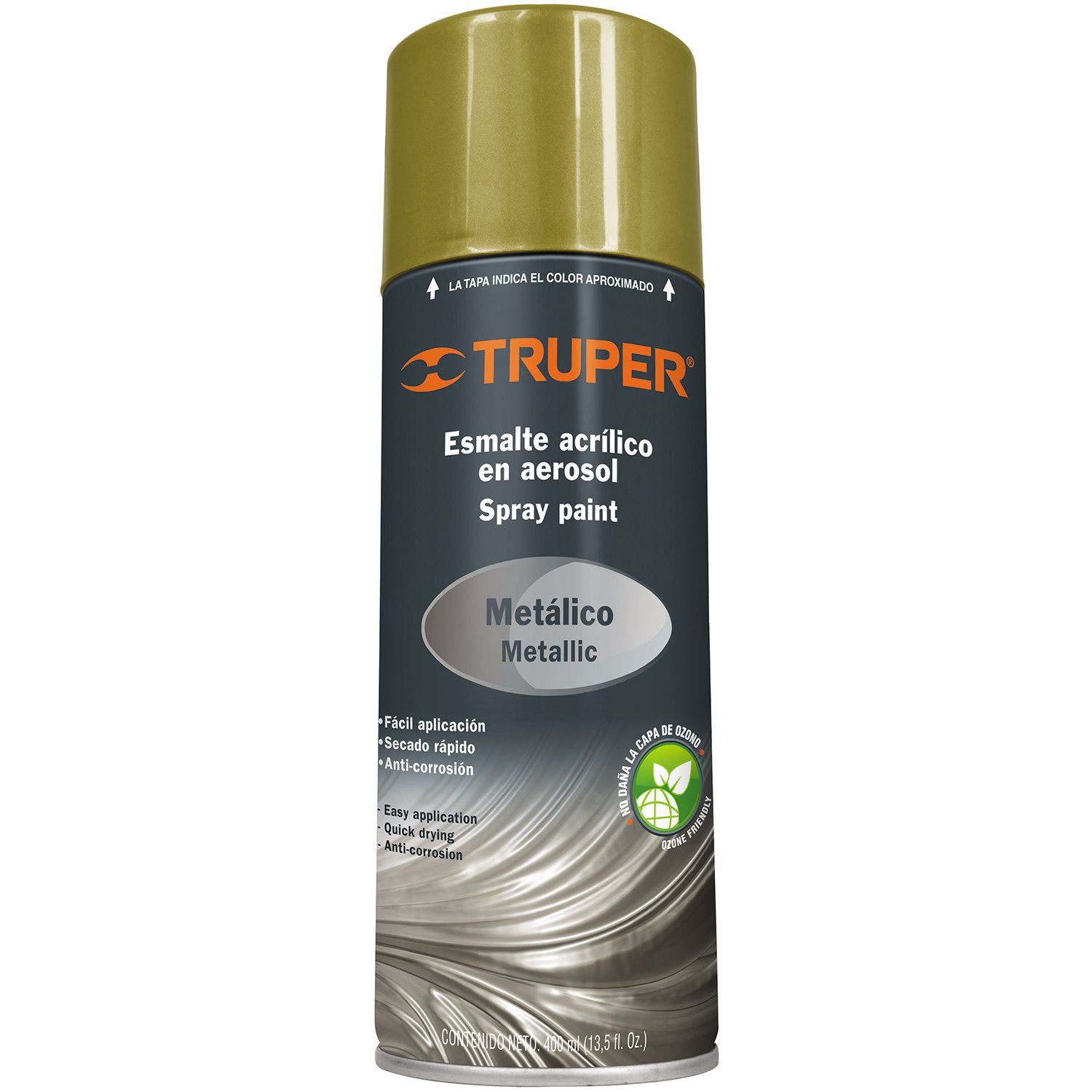 ESMALTE AEROSOL METALICO 400 ML ORO (Truper)