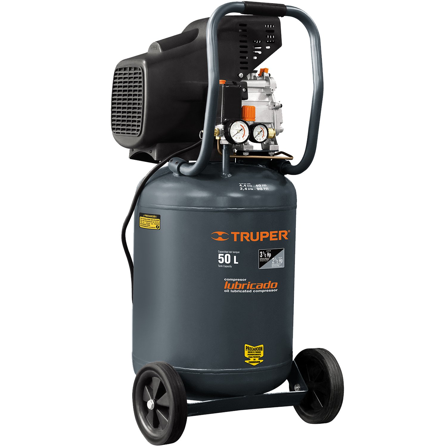 COMPRESOR LUBRICADO, 3.5 HP, VERTICAL, 50 LITROS (Truper)