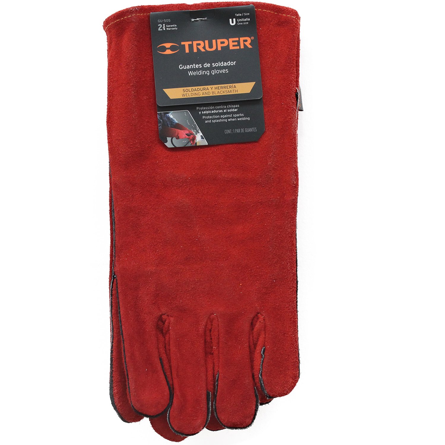 GUANTE ROJO DE CARNAZA PARA SOLDADOR (Truper)