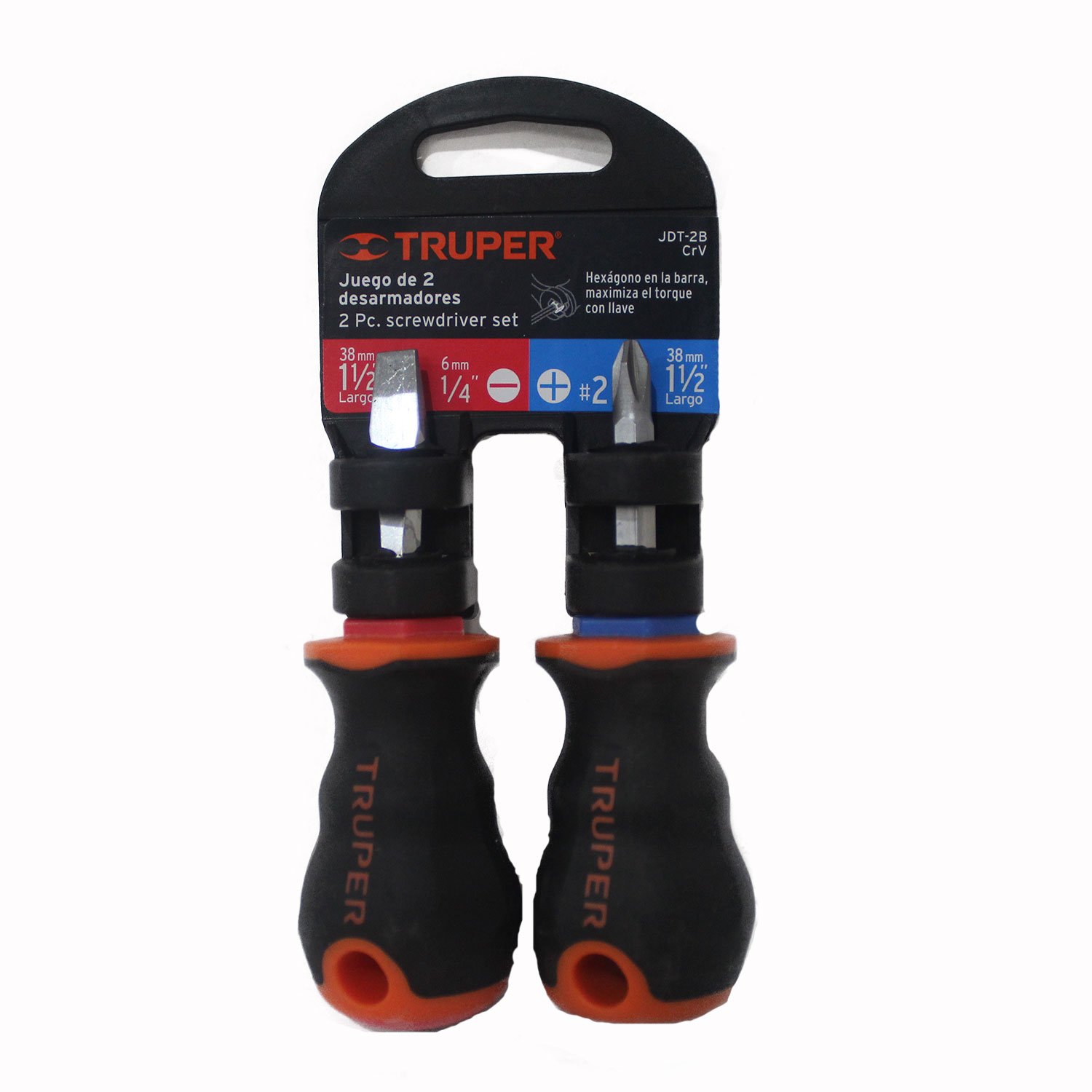 JUEGO DE 2 DESARMADORES 3/16X4 MANGO COMFORT GRIP (Truper)