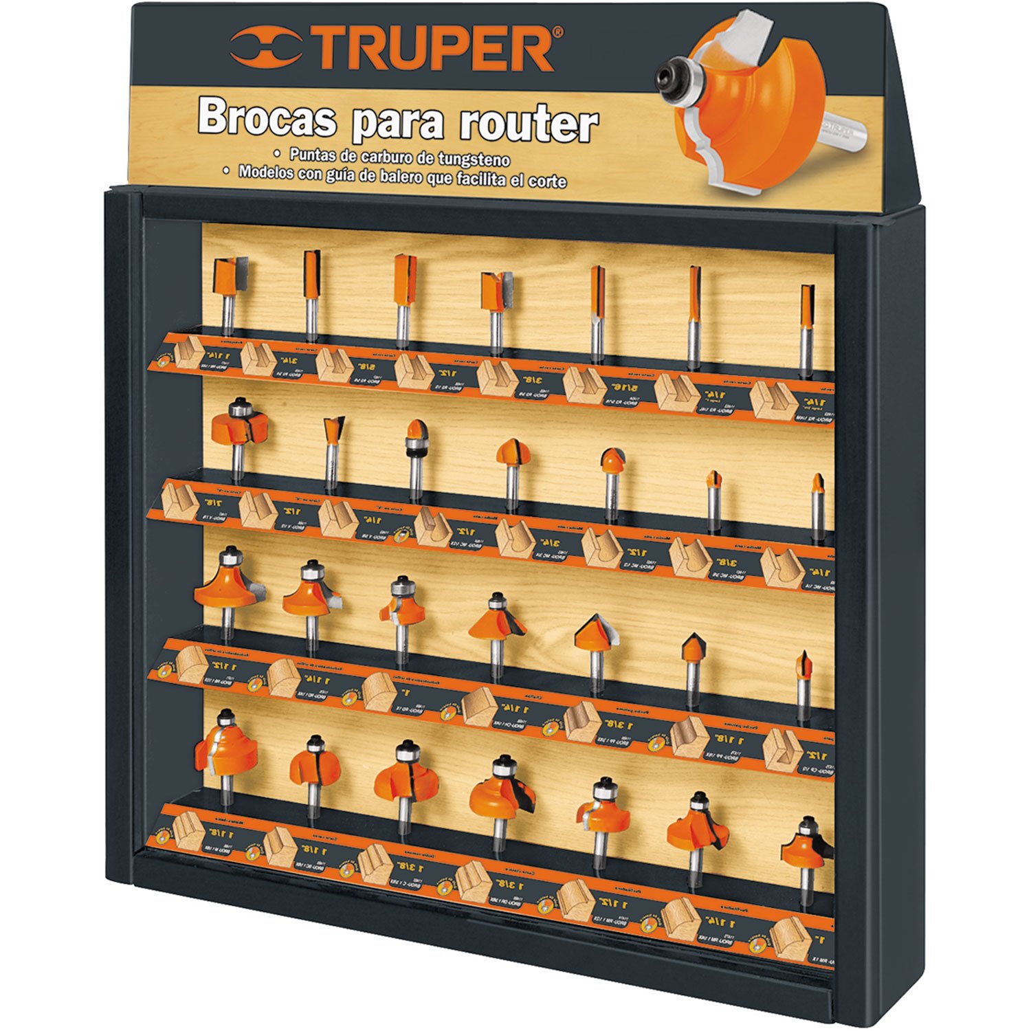 EXHIBIDOR DE BROCAS PARA ROUTER (Truper)