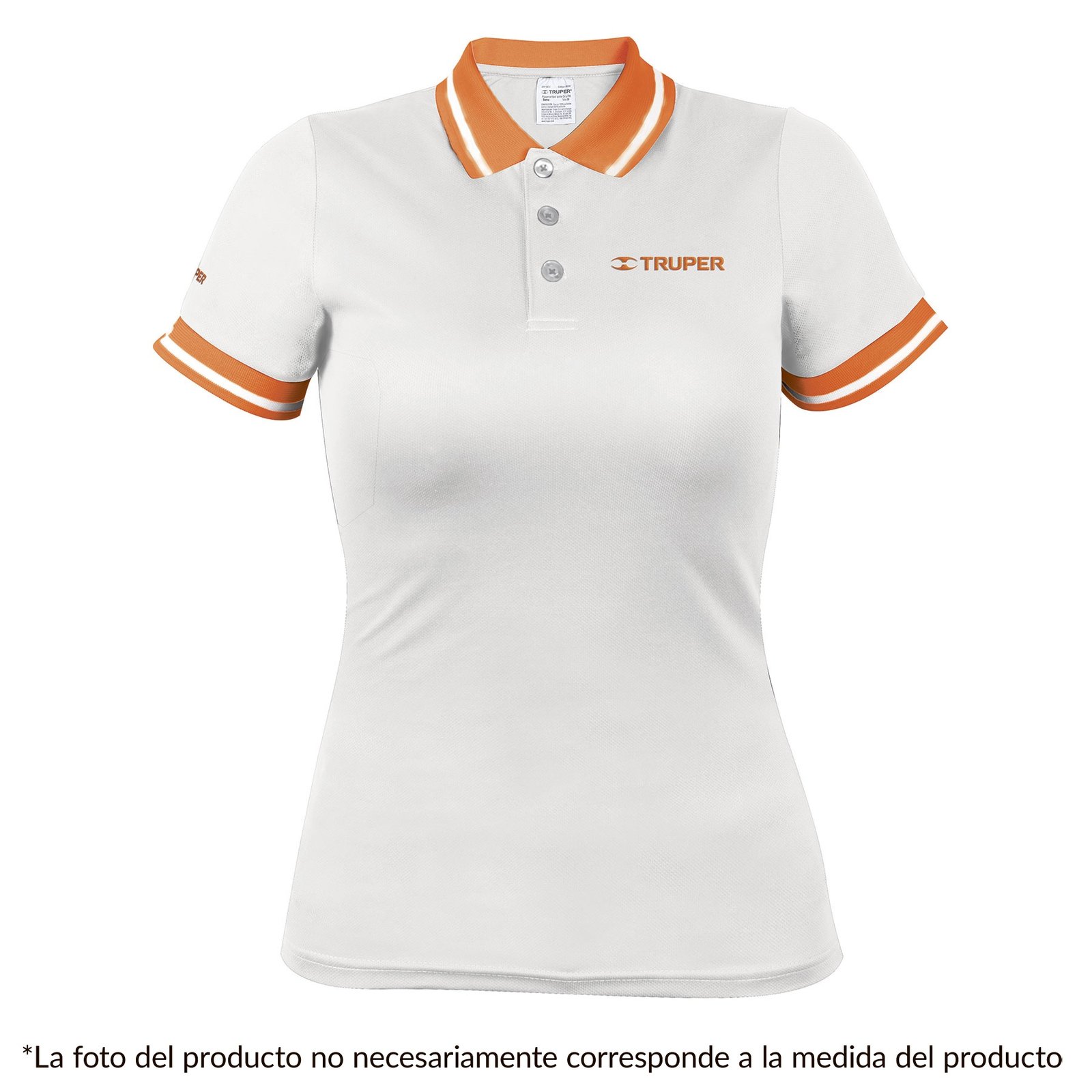 PLAYERA TIPO POLO, DRY FIT, BLANCA, PARA DAMA, TAL (Truper)